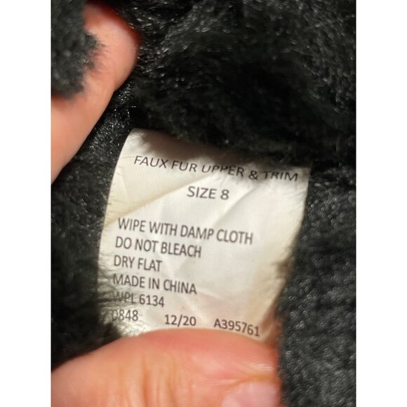 Muk Luks Womens Faux Fur Slide Slippers Black Size 8 Cozy Indoor/Outdoor Comfort - Picture 4 of 8